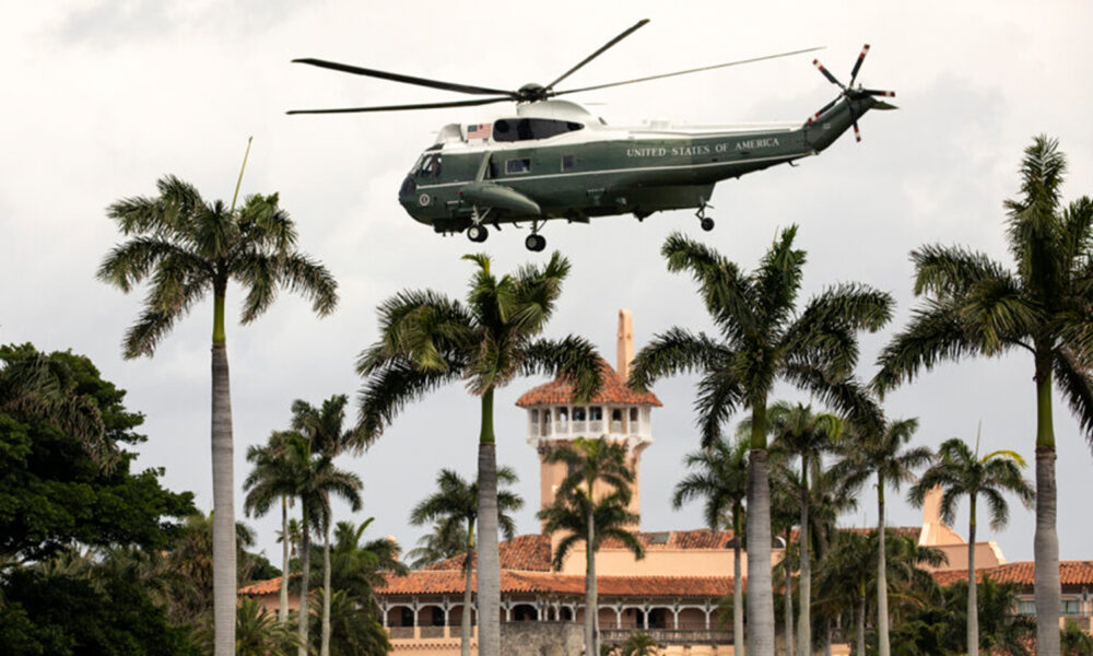 Marine One flying over Mar-a-Lago