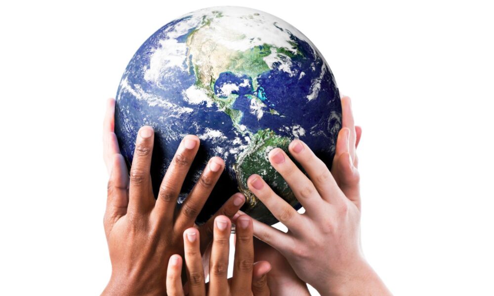 hands holding a globe