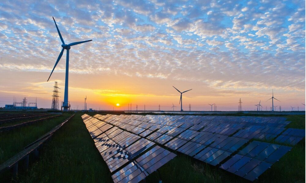 Wind turbine and solar array