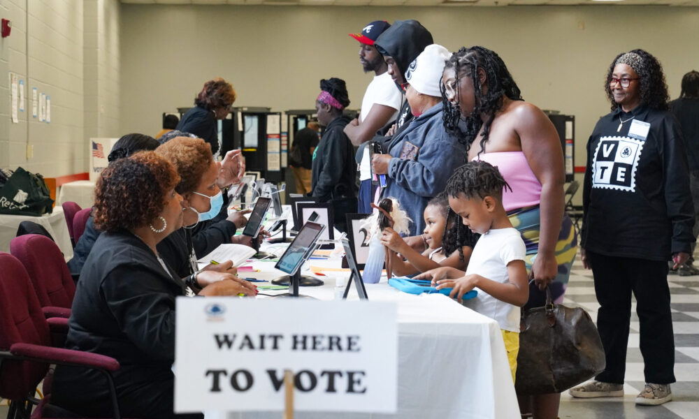 Voters line up at a polling place in Atlanta, Georgia.