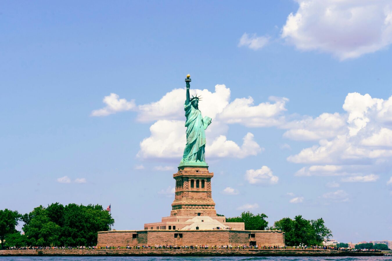 statue of liberty as seen from harbor