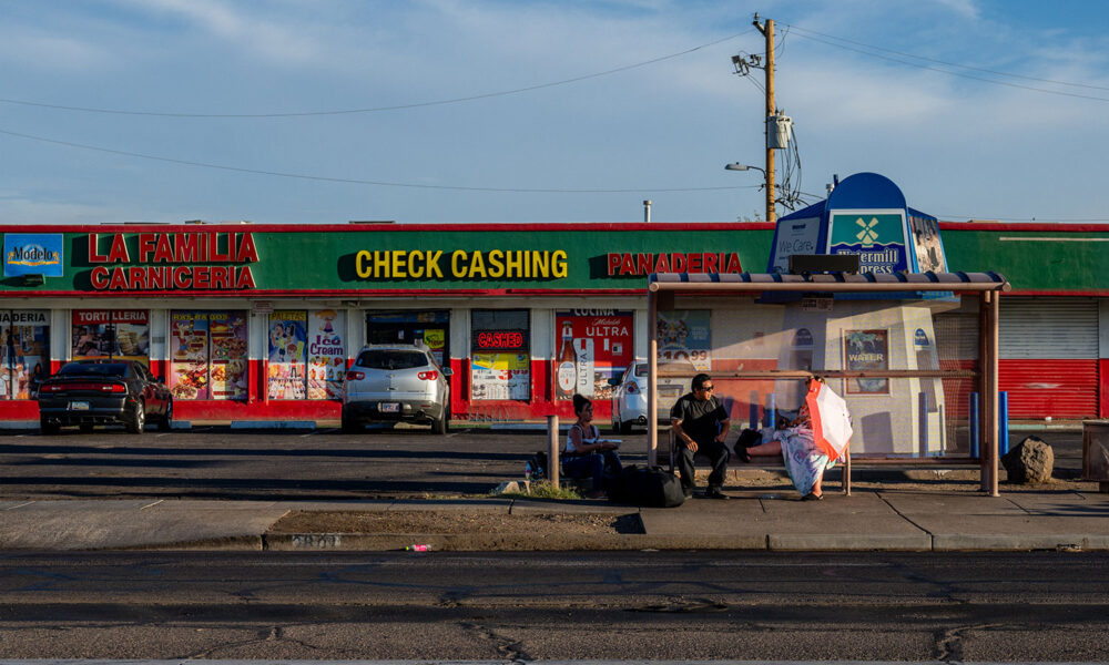 a bus stop in Phoenix, Arizona