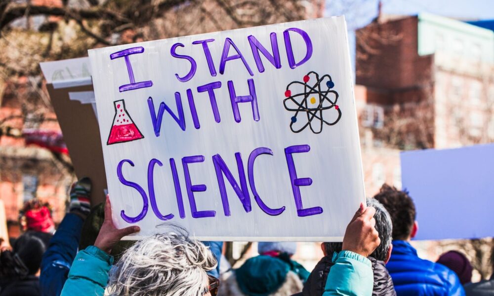 I Stand With Science rally sign