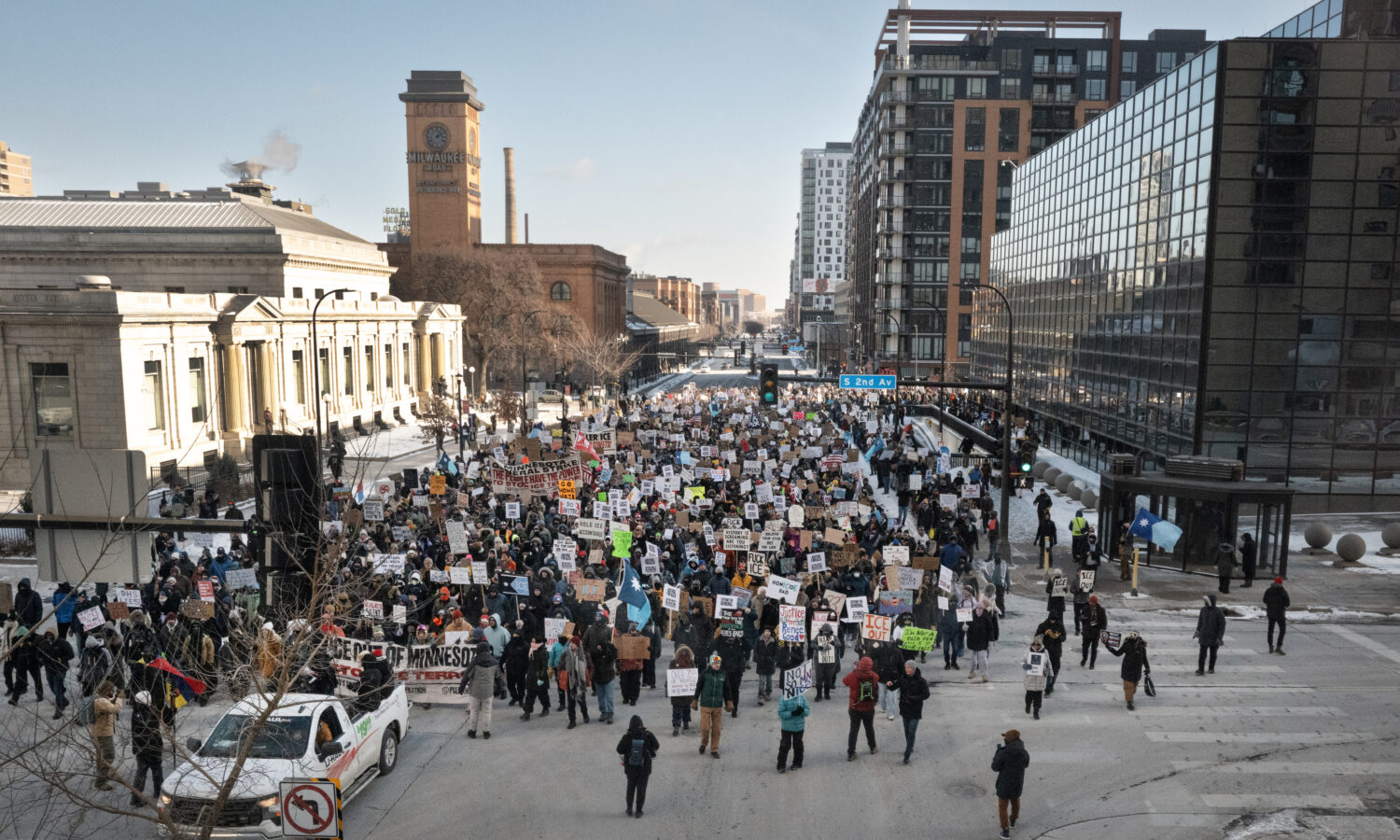 a protest in Minneapolis, Minnesota