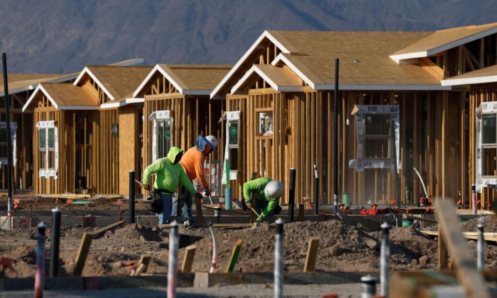 Construction workers on a residential building site in Nevada