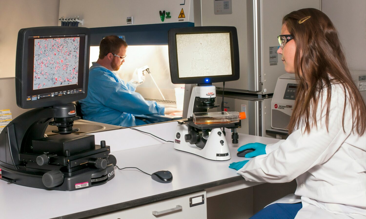 two researchers in a lab